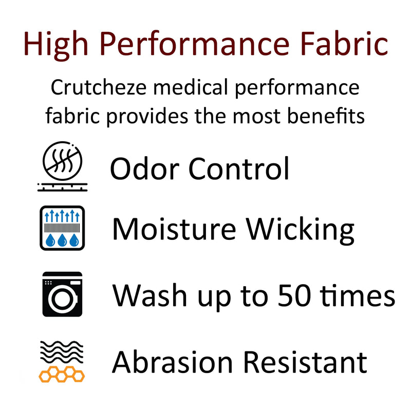 [Australia] - Crutcheze Premium USA Made Crutch Pad and Hand Grip Covers | Comfortable Underarm Padding Washable Breathable Moisture Wicking Odor Reducing- Accessories for Adult & Youth Crutches (Black) Black 