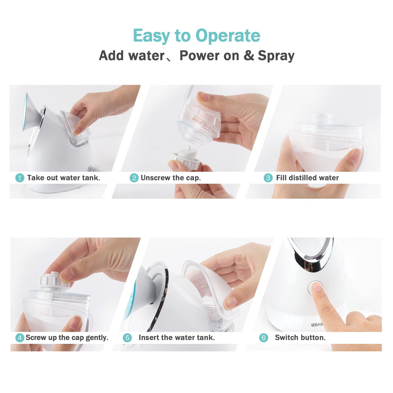 EZBASICS Facial Steamer Bundled with Aromatherapy Pads