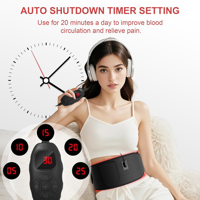 [Australia] - Red Light Therapy Infrared Light Therapy Pad Wearable Wrap Heating Pad for Body Pain Relief Back Waist Shoulder Knee Feet Faster Body Energy Recovery with Timer 120 Lights 
