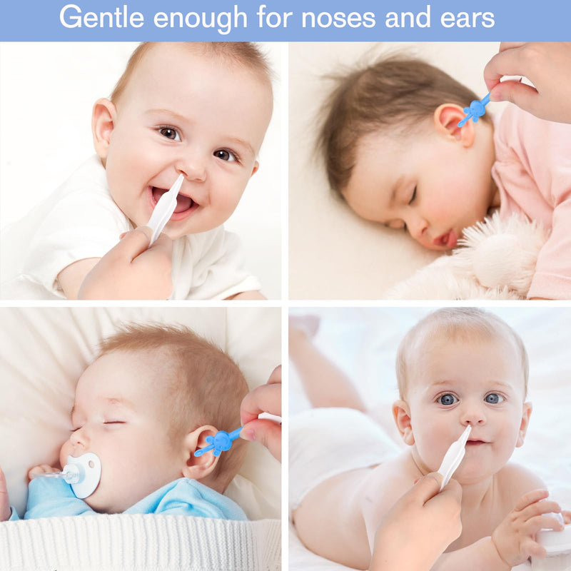 [Australia] - Baby Nose and Ear Cleaner Tool 3 in 1 Nose Cleaning Tweezers Baby Boogie Nose Picker Dual Earwax and Snot Removal Safe & Easy Infant Booger Picker for Sticky & Dried Boogers (Blue) Blue+Blue 