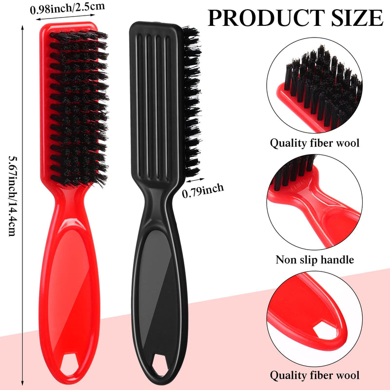 [Australia] - Domensi 60 Pcs Clipper Cleaning and Styling Brush Set - Black and Red Barber Blade Brush, Fade Brush, Hair Styling Tool for Haircuts and Barber Supplies 