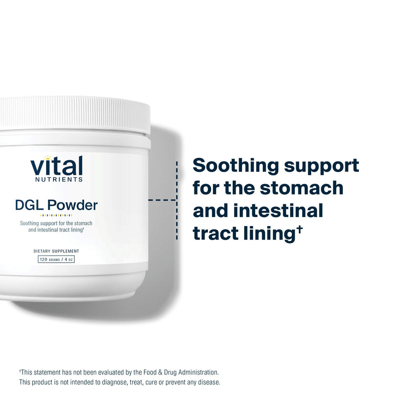 [Australia] - Vital Nutrients DGL Powder | Vegan Supplement | DGL Licorice Root Extract to Support Healthy Stomach Lining and Digestive Tract* | Gluten, Dairy and Soy Free | Non-GMO | 120 Grams 