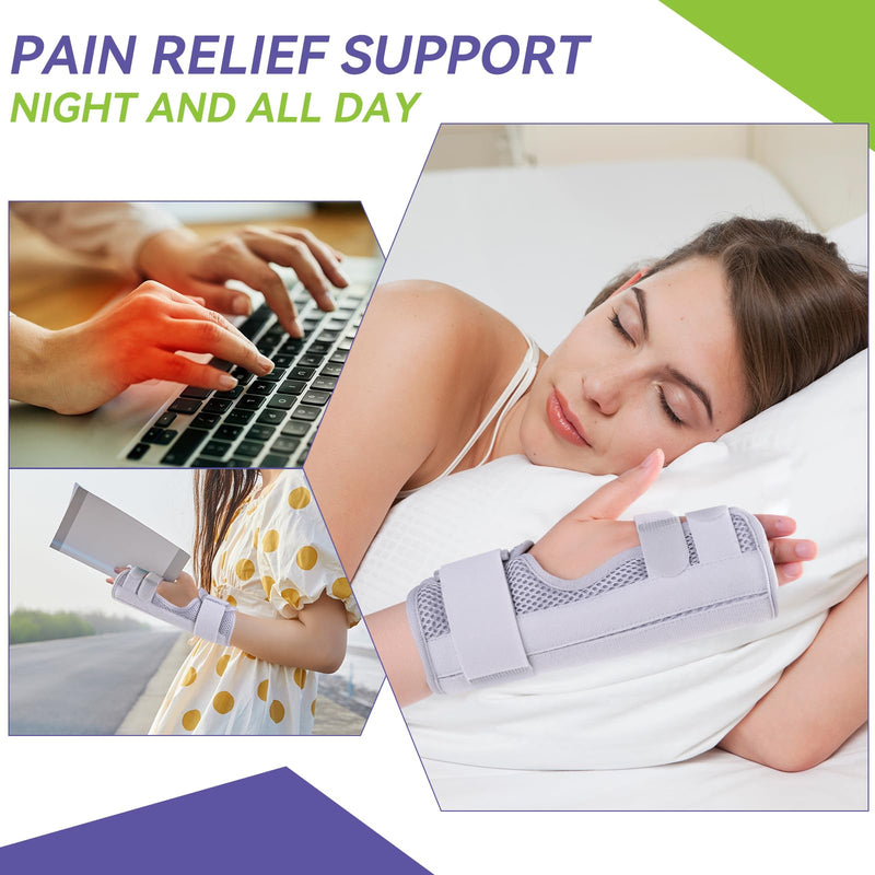 Trigger Finger Splint, Finger Brace Joint Stabilizer, Hand Brace with Finger Support, Middle and Pinky Broken Finger Splint, Adjustable Hand and Wrist Support (M) Medium