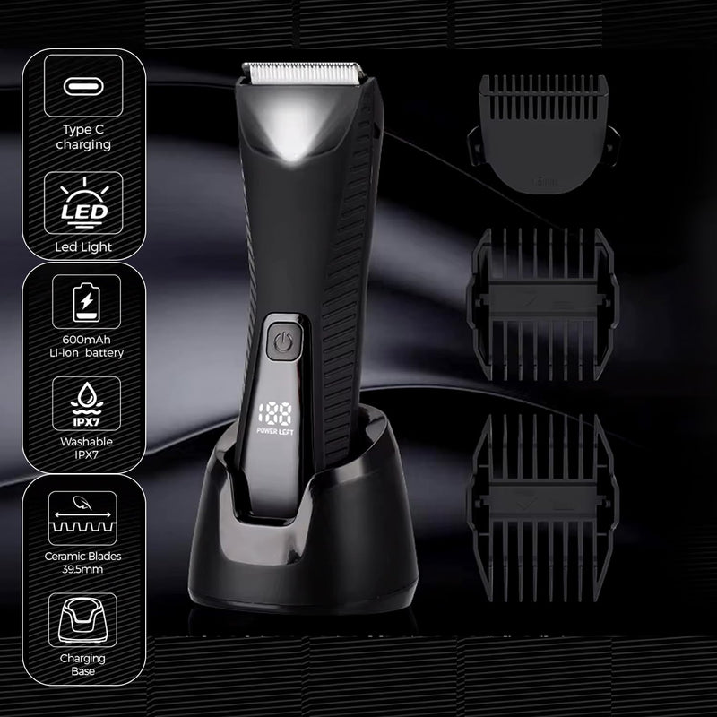 [Australia] - TEGH Body Hair Groin Trimmer | Waterproof Body Groomer | Rechargeable shavere pilator for Men | Groin Trimmer for Men | Quiet pubic Hair Trimmer Razor for Trimming Men's Leg Hair 