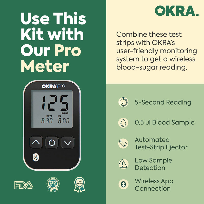 [Australia] - OKRA Pro Test Strips and Lancets for 100 tests Refill Kit 