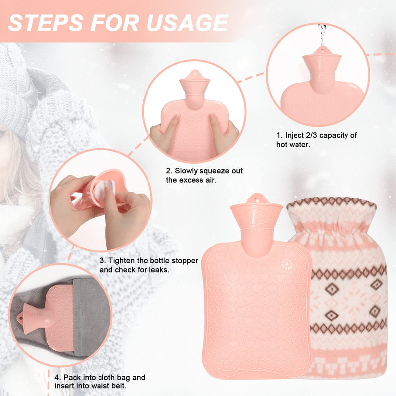 [Australia] - VOTUKU Fluffy hot water bottle with cover and belt, hot water bag with soft plush, warm hot water bottle for hands, feet, shoulders, neck, stomach area, knees, waist, back, warm palace belt (unicorn). 