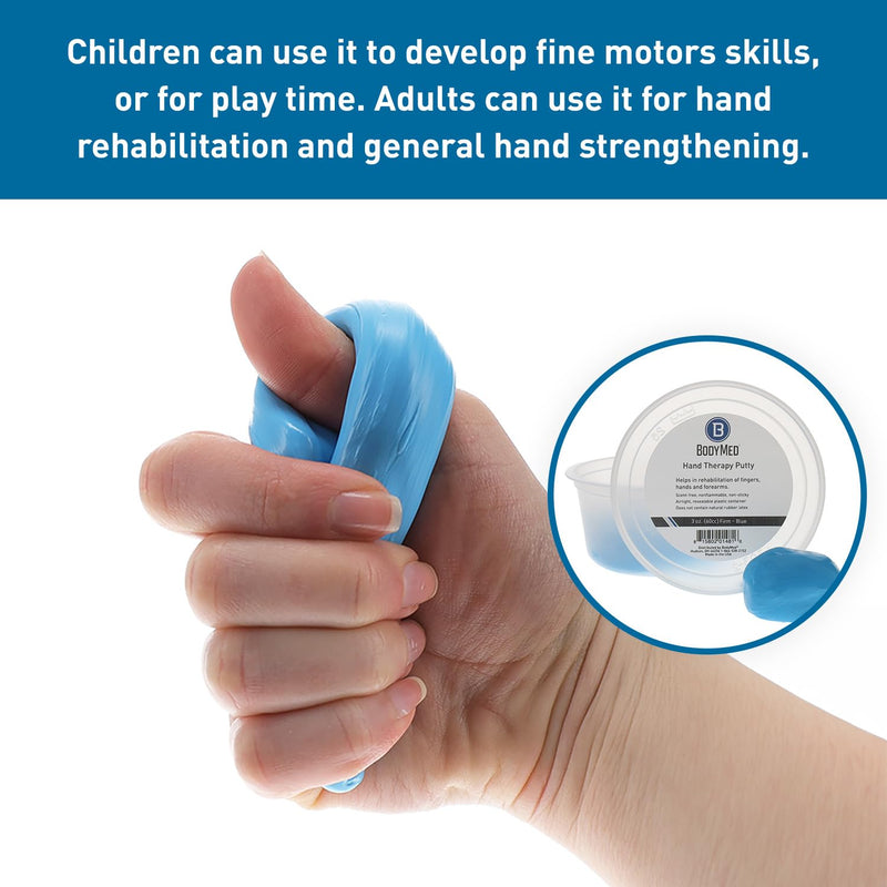 [Australia] - Body Sport Standard Hand Therapy Putty, Blue, 16 Oz., Firm, Strengthening Therapy Putty for Physical Rehabilitation 16 Ounce Level 5 (Firm) - Blue 