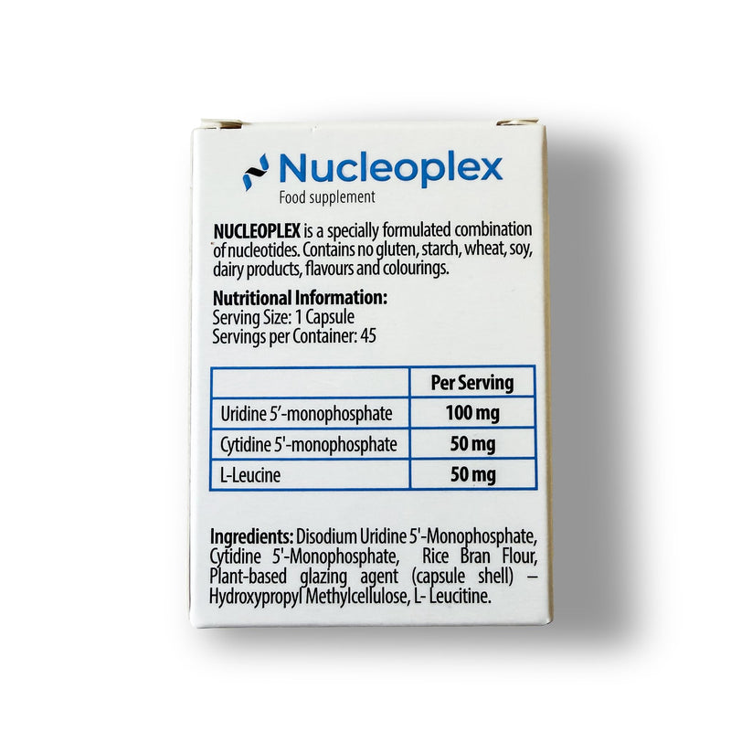 Nucleoplex Dietary Nucleotide Supplement (45 Capsules) | Uridine (UMP) & Cytidine (CMP) | Cognitive Support, Memory, Focus & Clarity, Cellular Health & DNA & RNA Support