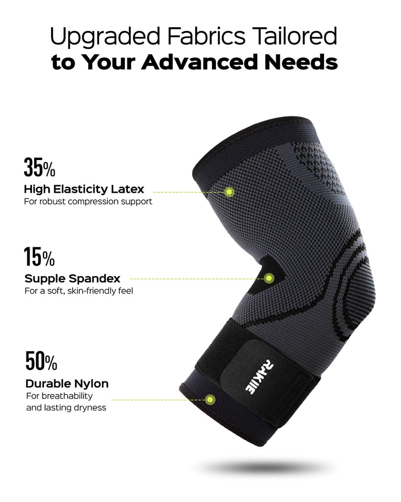 [Australia] - Elbow Support Brace for Men and Women, 2 Pack Elbow Compression Sleeve, Elbow Brace for Tendonitis and Tennis Elbow, Elbow Sleeve Reduce Joint Pain for Tennis, Golfer, Workouts Black (M) Medium 