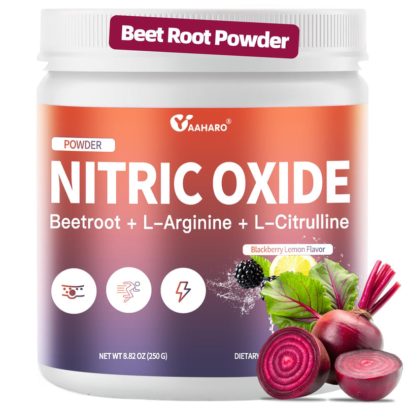 [Australia] - Nitric Oxide Supplement - Beet Root Powder with L-Citrulline & L-Arginine, Nitric Oxide Supplements for Men Women with Beetroot, Supports Energy, Heart Health, BlackBerry Lemon Flavor, 35-Day Supply 8.82 Ounce (Pack of 1) 