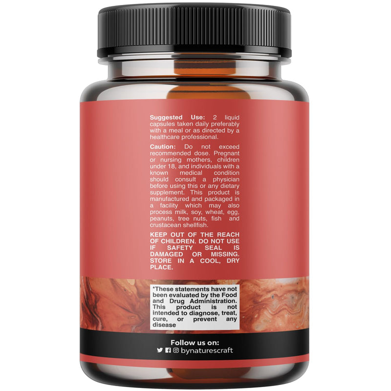 CoQ10 Liquid Capsules Supplement - High Absorption Coenzyme Q10 with 200mg per Serving - Heart Health and Potent Energy Support - CoQ10 Supplement for Fertility and Immune System Support - 60 Count