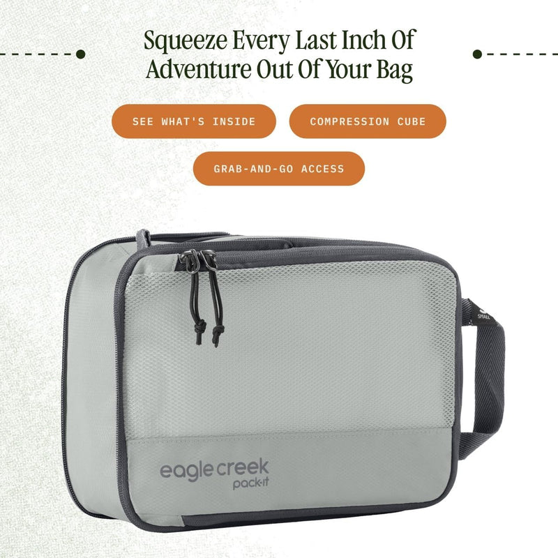 Eagle Creek Pack-It Specter Compression Packing Cubes - Durable, Ultra-Lightweight and Water-Resistant Ripstop Fabric Suitcase Organizer Bags for Clothing and Gear Storm Grey Compression Set – one Small and one Medium