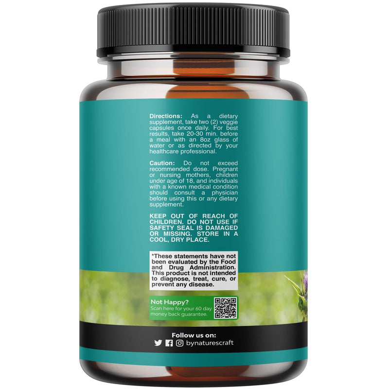 [Australia] - Liver Cleanse and Detox & Repair Formula - Herbal Liver Support Supplement with Milk Thistle Dandelion Root & Artichoke Extract for Liver Health - Silymarin Milk Thistle Liver Detox Capsules 70 Count (Pack of 1) 