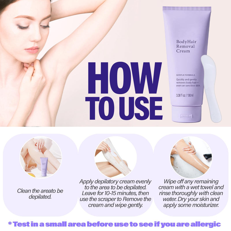 [Australia] - Hair Removal Cream for Women - All In One Body & FaceDepilatory Cream - Fast Acting Formula for Smooth SkinGentle on Sensitive Skin 1 Count (Pack of 1) 