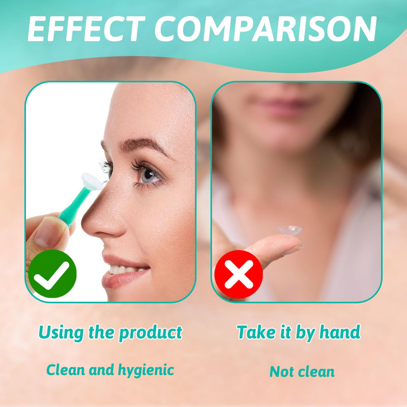 [Australia] - Pack of 4 Contact Lens Removal Silicone Contact Lens Sucker Lens Suction Lens Remover Contact Lenses with Bottles Eye Lens Remover Soft for Travel Home Use (Green) 
