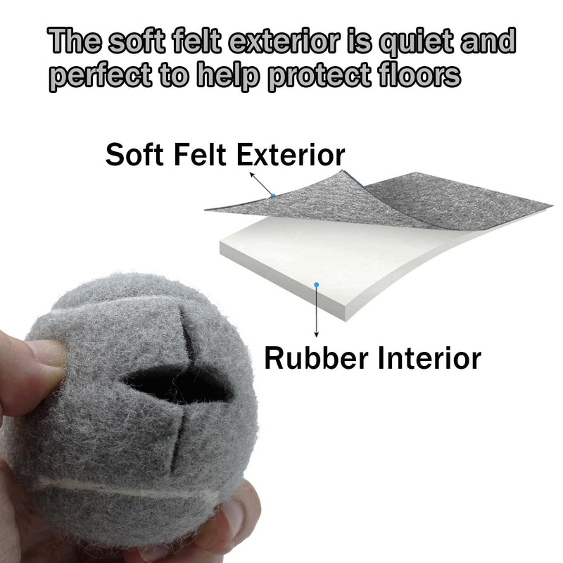 [Australia] - 4 PCS Precut Walker Tennis Balls for Furniture Legs Floor Protection, Heavy Duty Long Lasting Felt Pad Glide Coverings Grey 