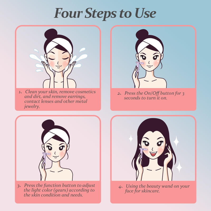 Red Light Therapy for Face, Eyes and Neck, Red Light Therapy Wand, 7 Color Led Light Therapy for Face, Red Light Therapy at Home for Face Lift, Firm, Smooth, Skin Care Massage Tools