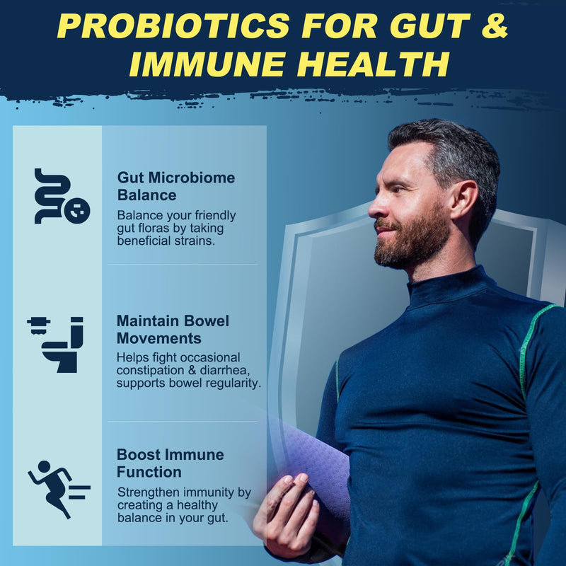 [Australia] - Probiotics for Men Digestive Health, 120 Billion CFUs Mens Probiotic with Digestive Enzymes & Prebiotics & Saw Palmetto & Cranberry for Gut, Prostate & Urinary Tract Health, Shelf Stable, 90 Capsules 90 Count (Pack of 1) 