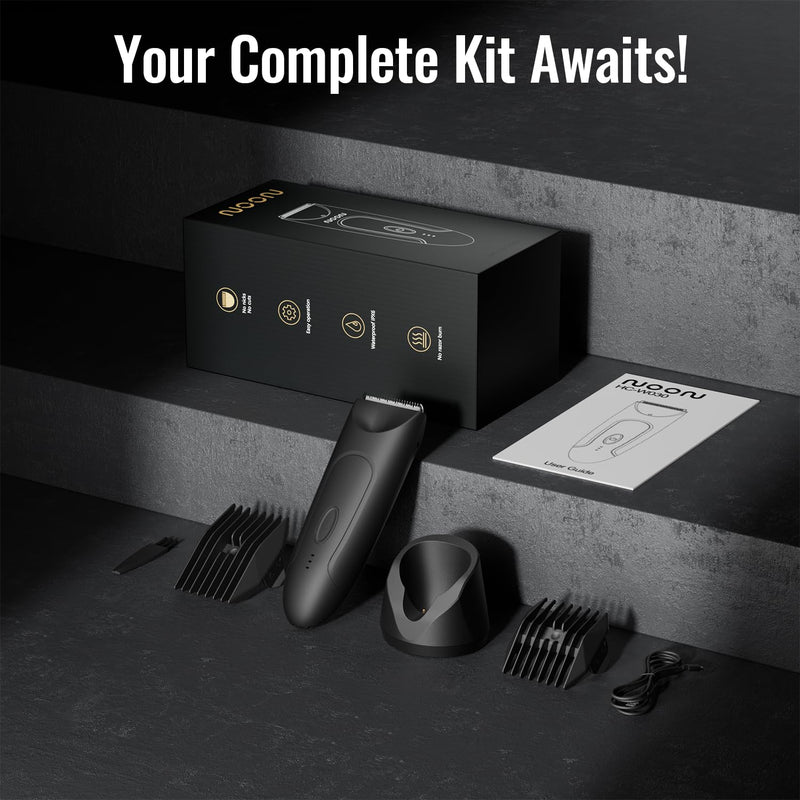 [Australia] - CLEVEB Body Hair Trimmer for Men & Women, Waterproof Rechargeable, Length Adjustable, Multifunctional Shaver with LED Indicator 