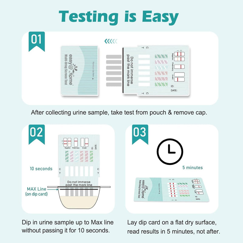 Easy@Home Multi-Drug Screen Test: Check for Buprenorphine (BUP), Cocaine (COC), Morphine (MOR), Methadone (MTD), Oxazepam (BZO), Oxycodone (OXY) -#EDOAP-865 (1 Pack) | Testing for Buprenorphine (BUP), Cocaine (COC), Morphine (MOR), Methadone (MTD), Oxa...