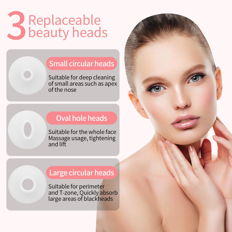 Visual Blackhead Remover Vacuum,3 Adjustment Modes & 3 Silicone Nozzle Blackhead Extractor, Pore Cleaner LED Magnifier, Professional Black Head Extractions Tool, No APP Connection Required.