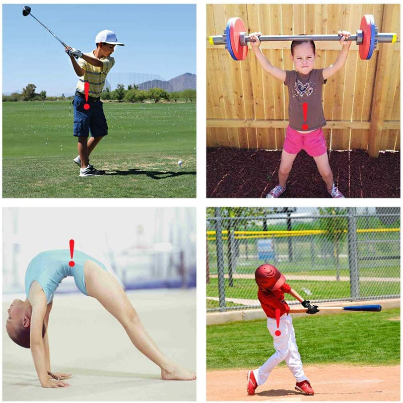 Luwint Kids Waist Belt Brace Support - Abdominal Binder Hernia Band for Waist Back Pain Relief Dance Yoga Volleyball Basketball (Black) Black