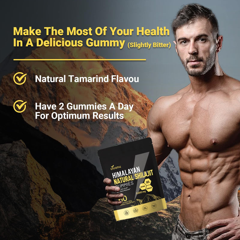[Australia] - Pure Himalayan Shilajit Gummies, micronutrient Supplement, Himalayan Premium Ingredient with Shilajit - Ashwagandha, Gokshura, Fulvic Acid & 85+ Trace Minerals I for Men, Women I Non-GMO 60 Gummy 
