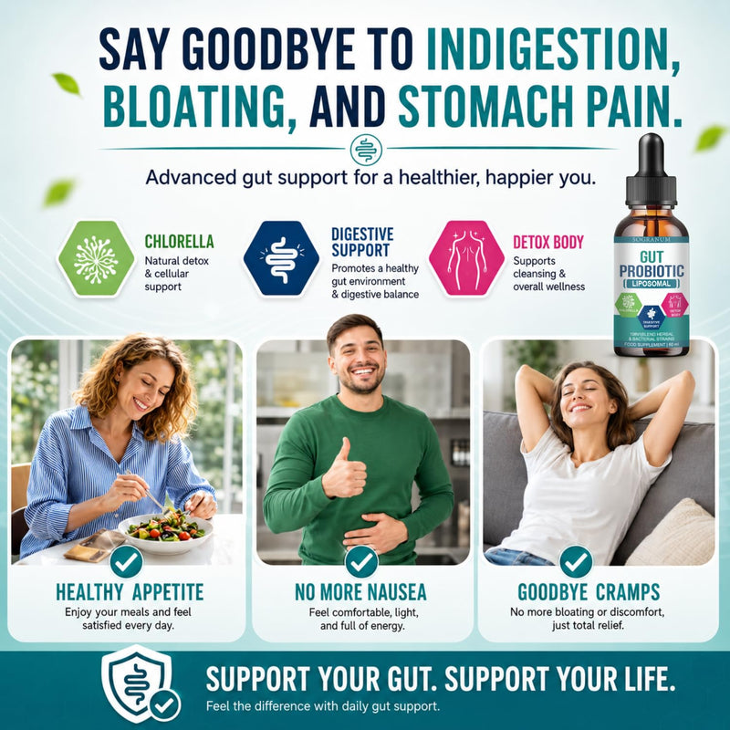Probiotics Gut Health & Colon Cleanse | Bloating Relief, Bloatburn & Advanced Gut Repair. Easy to Use Drops | Probiotics for Women & Men | Inulin Chlorella lactobacillus | 60 ml