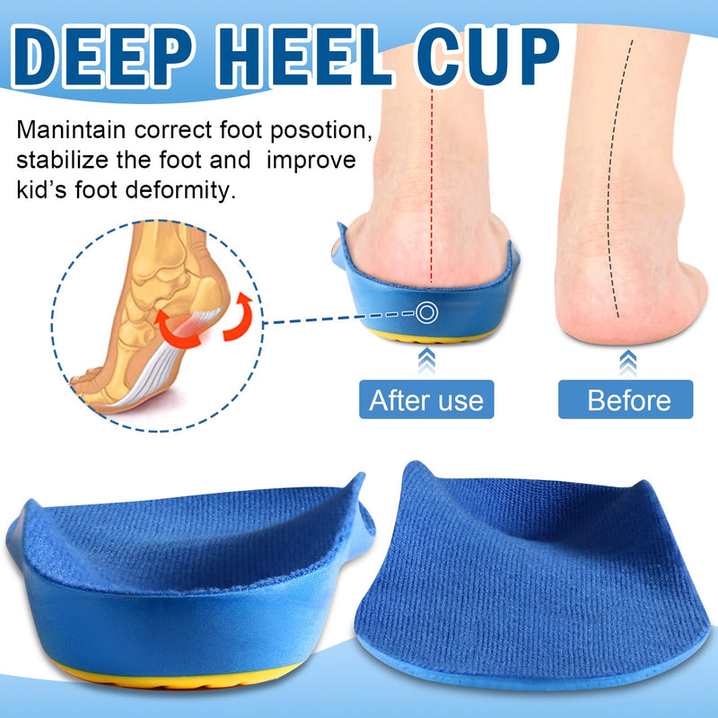[Australia] - Ailaka Orthopedic Insoles Children, Orthopedic Shoe Insoles Children for Flat Feet, Heel Spurs, Plantar Fasciitis, Metatarsalgia Blue 37-39 EU 25.1cm 