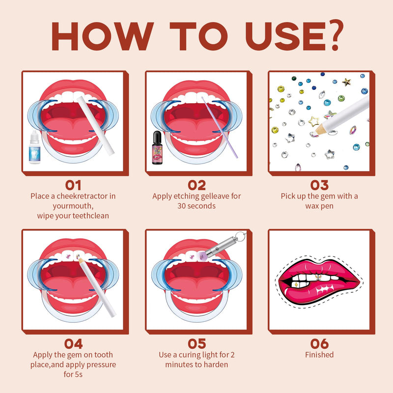 Nelikoo Tooth Gem Kit，Fashionable DIY Smile Jewelry Crystals Tooth Gems Kit for Teeth for Fashion & Parties