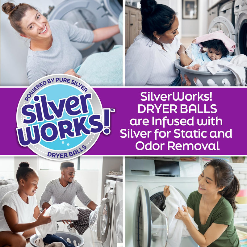 [Australia] - Wool Dryer Balls Laundry Reusable - Odor Eliminating Dryer Laundry Balls with Silver Technology - Natural Fabric Softener and Static Reducer, Reduce Drying Time and Energy Costs - 6 Pack 