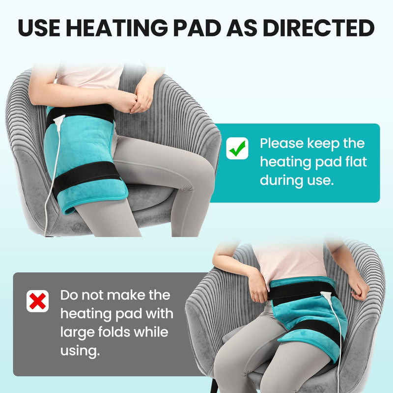 TABEKE Hip Heating Pad for Hip/Sciatica Pain Relief, Hip Support Brace, Lower Back/Thigh/Buttock Electric Heat Pad, Hot Physical Therapy for Men, Women Blue