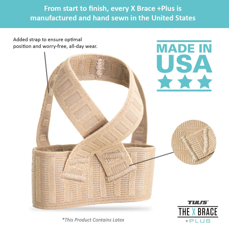 Tuli's X Brace Plus, Arch Support Brace and Compression with Added Strap for Sever's Disease, Plantar Fasciitis, and Heel Pain, 1 Pair, Medium Medium (1 Pair)