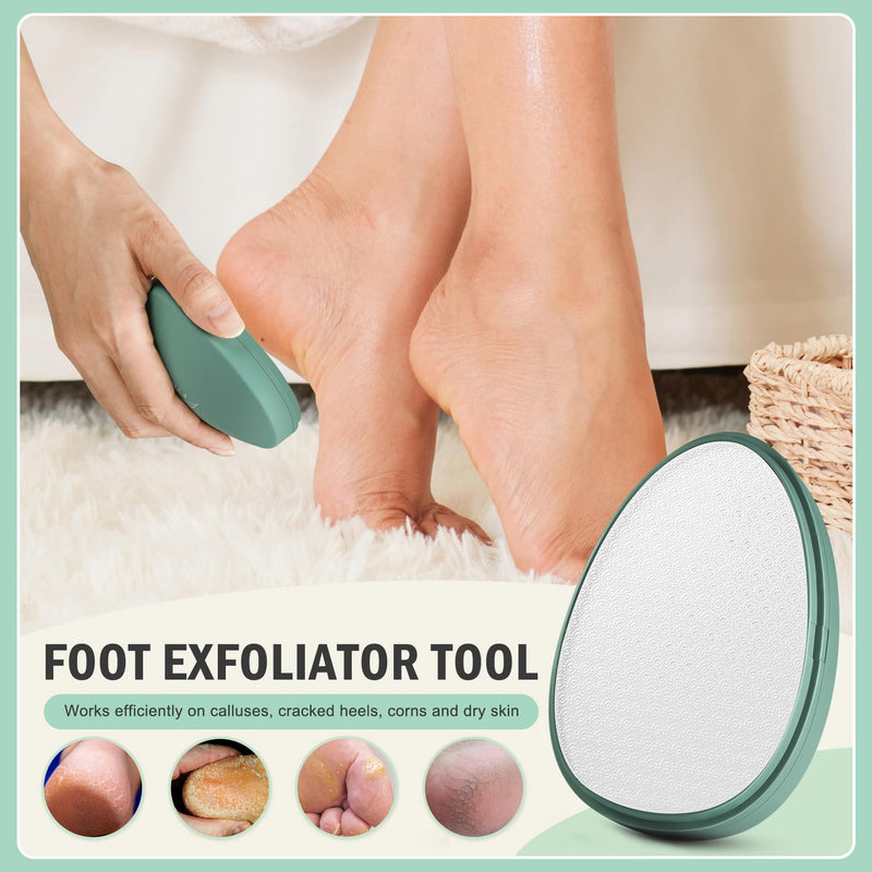 [Australia] - FVION Nano Glass Callus Remover with Protective Cover - Highly Effective Heel File Removal of Hard Skin and Calluses - Safe & Quick Callus Removal (Green) Green 