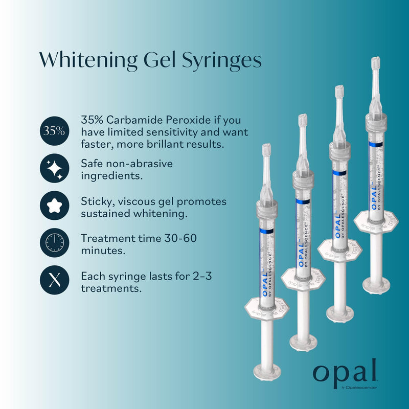 Opal by Opalescence 35% Home Teeth Whitening Gel - Refill Syringes - (1 Packs / 4 Syringes) - Carbamide Peroxide Deluxe Tooth Whitening Kit - Made by Ultradent Products - 5773-1 0.04 Fl Oz (Pack of 4) New Opalescence