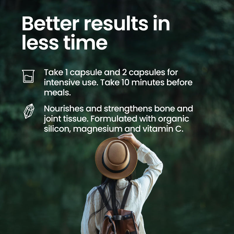 G7 Activ +. Improved Formula. Silicon Supplementation with Vitamin C and Magnesium which Improves The Maintenance Normal Bones and Joints. Extra Energy Supply and Vitality. 60 Capsules.