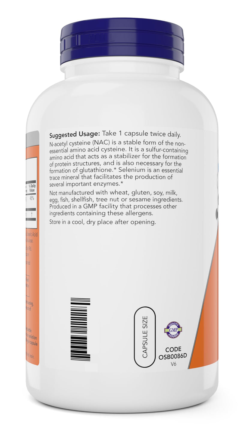 [Australia] - Now NAC 600 mg, 400 Capsules, N-Acetyl Cysteine with Selenium 