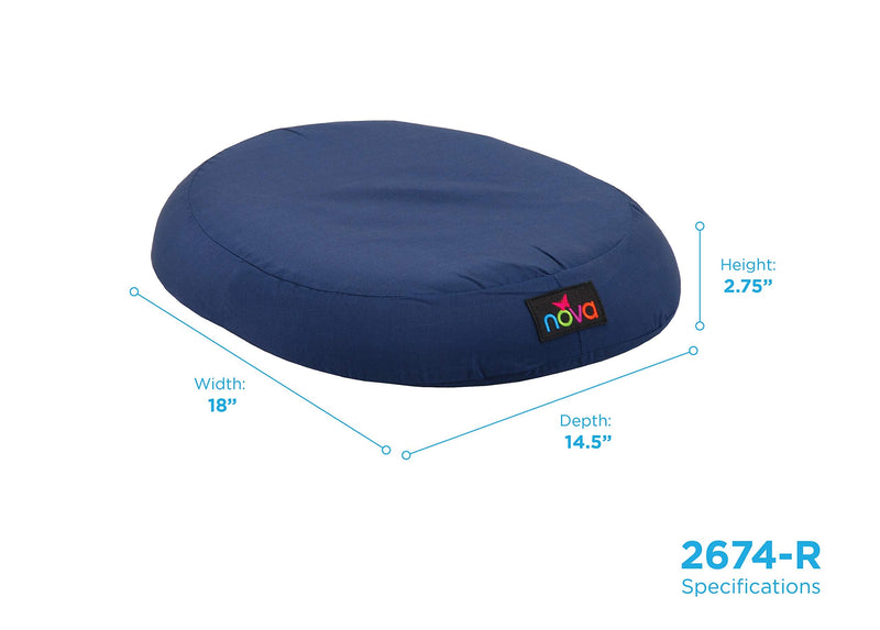 [Australia] - NOVA Medical Products Donut Pillow Seat Cushion, Blue, 18", 1 Count 18 Inch 