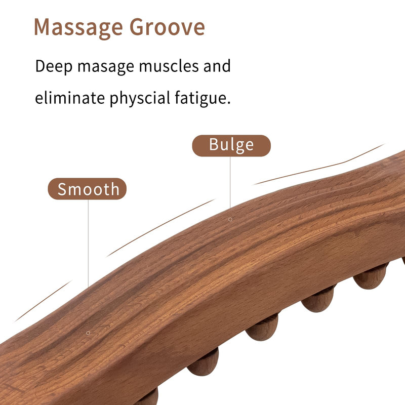 [Australia] - Guasha Wood Stick Tools Wooden Therapy Scraping Lymphatic Drainage Massager, Double Row 34 Beads Point Treatment Gua Sha Tools for Back Leg (34 Beads) 