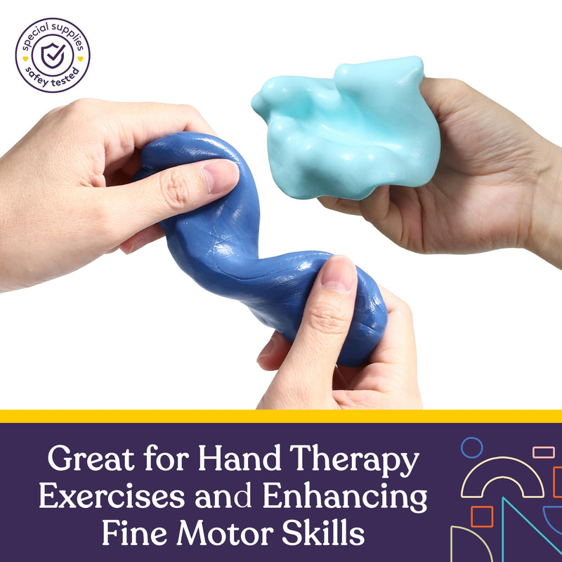 [Australia] - Special Supplies Therapy Putty for Kids and Adults - Resistive Hand Exercise Stress Relief Therapy Putty Kit, Set of 6 Strengths, 3 Ounces of Each Putty - Ocean Colors 