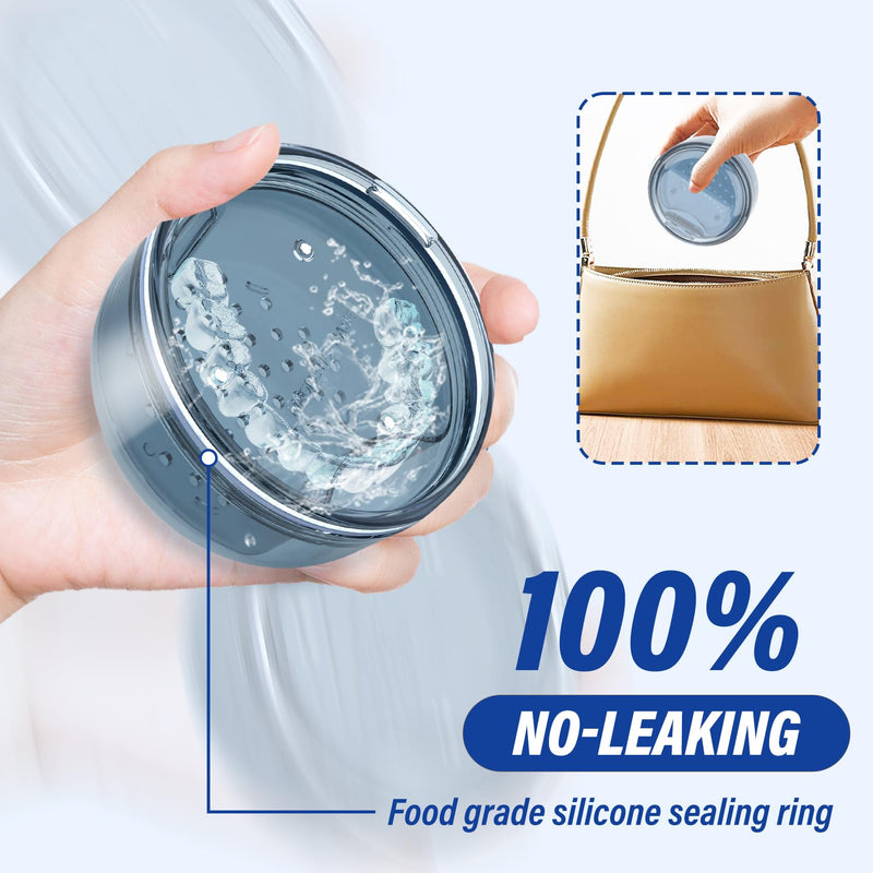 [Australia] - Denture Case Retainer Cleaning Case: 2 in 1 Retainer Case, No-Leak Denture Bath Box Cup, Complete Clean Care for Dentures, Clear Braces, Mouth Guard, Night Guard & Retainers Blue 