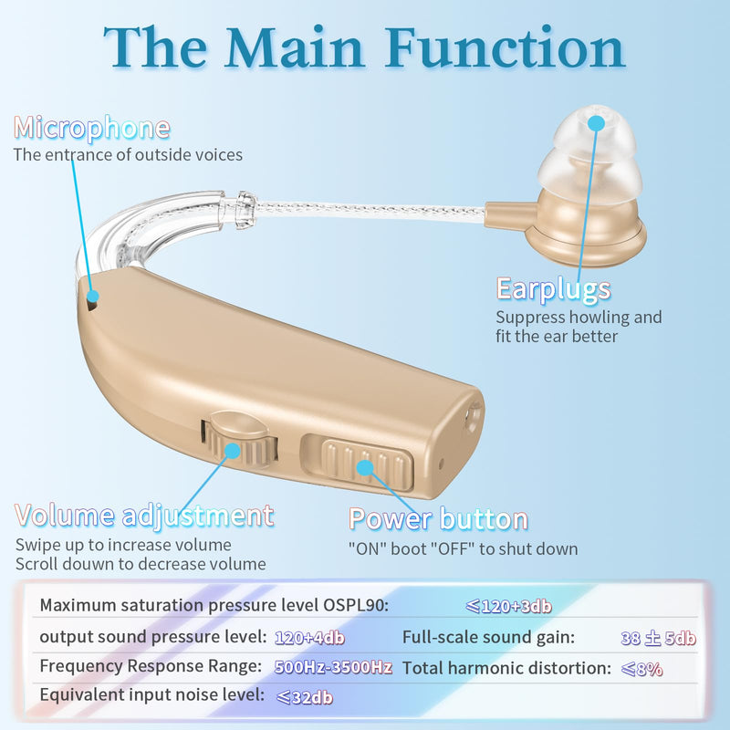 [Australia] - Hearing Aids, Hearing Aids for Seniors with Noise Cancelling and Volume Control, Rechargeable Hearing Aids for Hearing Loss with Charging Case 