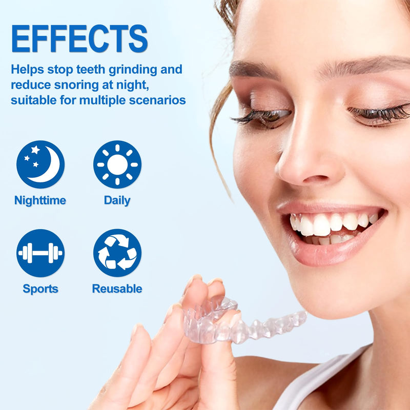 [Australia] - Soodyoow Pack of 4 nighttime grinding splints, 2 sizes, teething splints, nighttime bite splints, anti-snoring splints, bite protection for teeth, improves sleep quality 