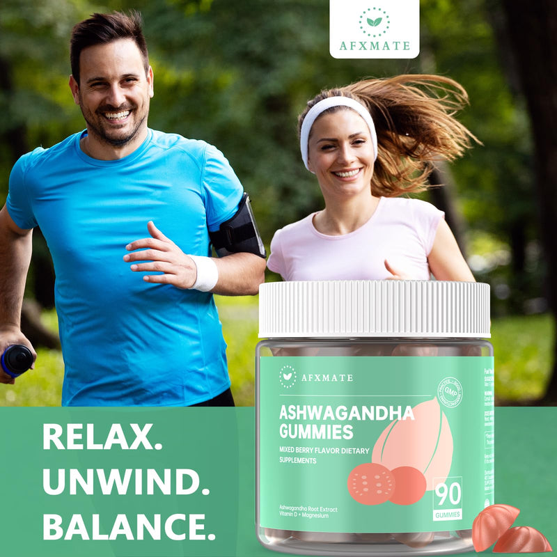 [Australia] - AFXMATE Ashwagandha Gummies for Women Sugar Free, Ashwagandha Supplement Gummy with Magnesium Vegan (90 Counts) 