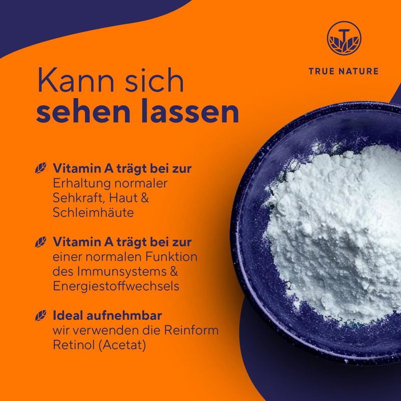 [Australia] - Eye vitamins - 365 vitamin A tablets - Retinol: 10,000 IU (3000 µg) - Vitamin A capsules alternative - Retinyl acetate - No additives, vegan - TRUE NATURE® 91 g (pack of 1) 