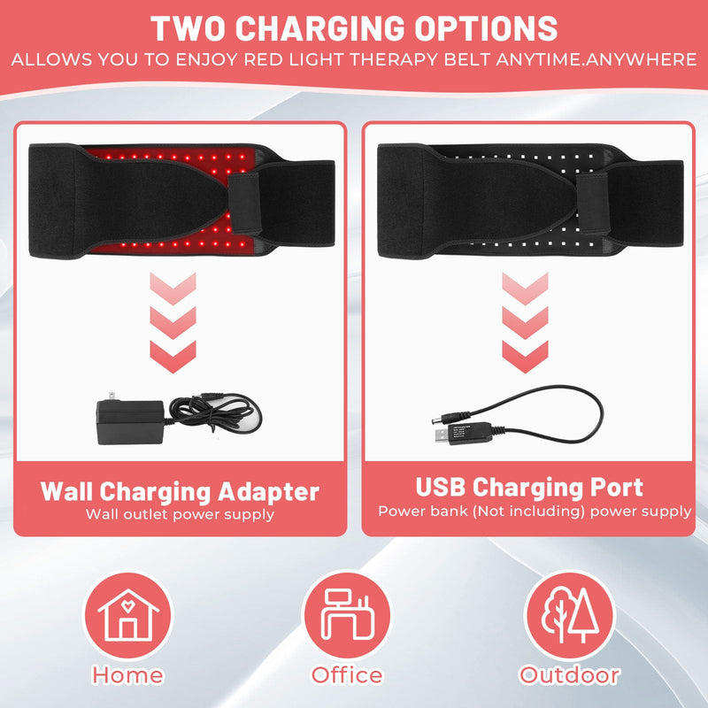 [Australia] - Red Light Therapy for Body, 140 LEDs Infrared Light Therapy for Shoulder Waist Muscle, Upgraded 3 in 1 Led Beads, 660nm Red Light & 850nm Near Infrared Light Therapy Belt 