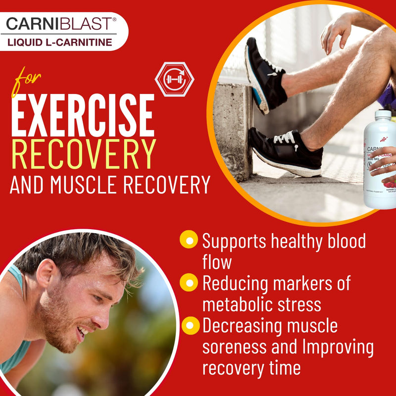 [Australia] - CARNIBLAST Liquid L-Carnitine 3000mg, Premium L Carnitine Carnipure, Energy Nutrition, Energy Supplement and Energy Booster, Raspberry, 16 fl oz 