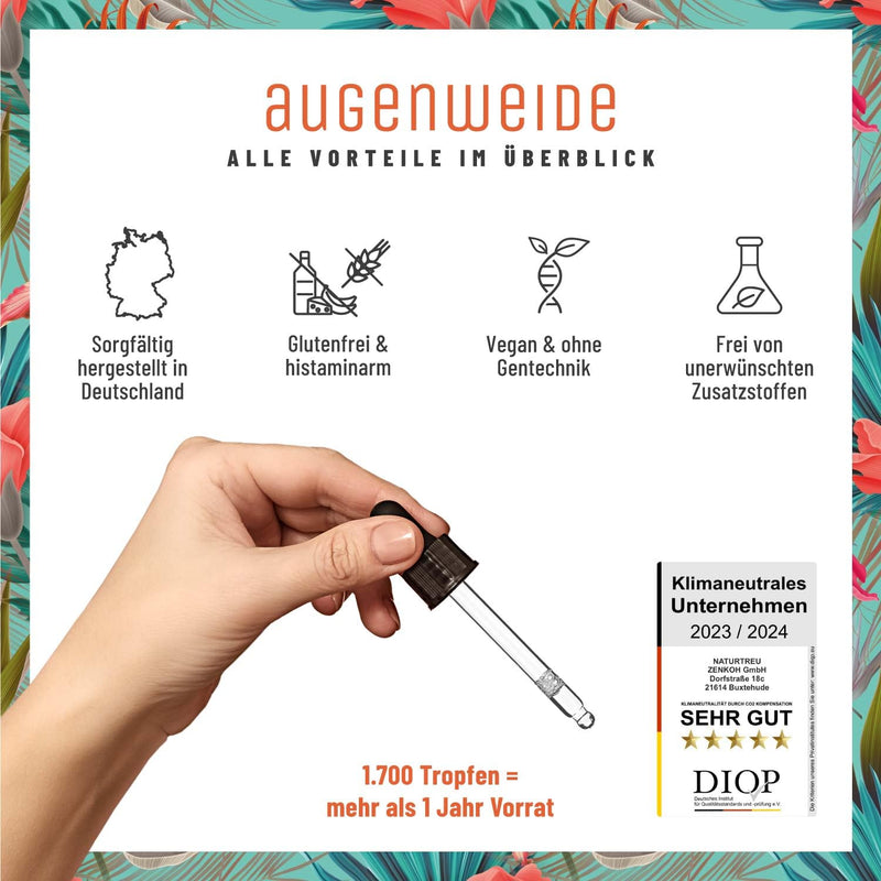 [Australia] - High-dose vitamin A drops - 5000 IU (1500 µg) per daily dose - Vegan - Liquid vitamin A - Retinol Naturtreu eye candy 1700 drops 50 ml 