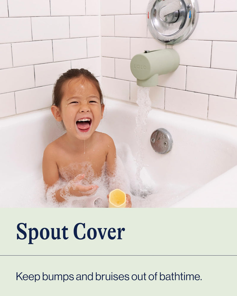 [Australia] - Lalo Spout Cover – BPA-Free Silicone Bath Spout Safety Cover for Babies & Toddler, Fits Most Faucets, Soft & Durable Silicone Bathtub Faucet Cover, Easy to Clean - Sage 