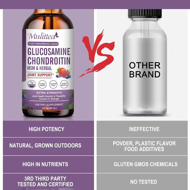 [Australia] - Glucosamine Chondroitin MSM Liquid Drops-w/Elderberry, Boswelia &Hyaluronic Acid-Extra Strength Joint Support Supplement for Mobility, Flexibility & Bones,High Absorption,60ml (2 fl oz) Blueberry 2 Fl Oz (Pack of 2) 